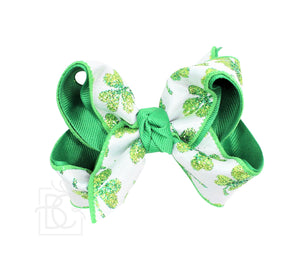 Beyond Creations, LLC - ST. PATRICK'S LUCKY BOWS-Paris Pink & Cowboy Blue Baby Boutique