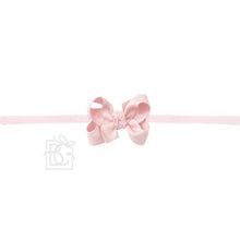 1/4" PANTYHOSE HEADBAND W/SIGNATURE GROSGRAIN BOW-Paris Pink & Cowboy Blue Baby Boutique