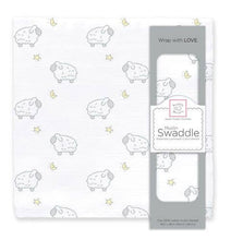 SwaddleDesigns - Little Lambs & Stars Muslin Swaddle Blanket, Premium Cotton-Paris Pink & Cowboy Blue Baby Boutique