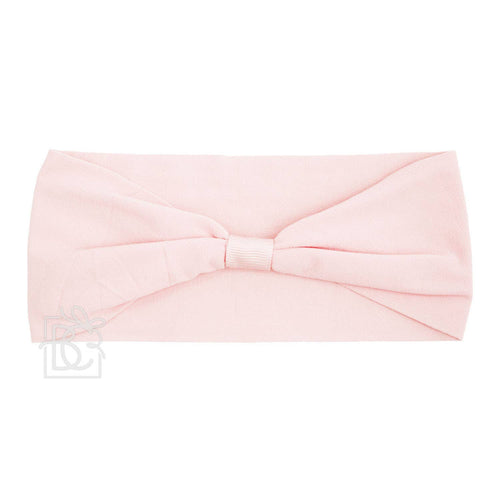 WIDE PANTYHOSE ADD-A-BOW HEADBAND-Paris Pink & Cowboy Blue Baby Boutique