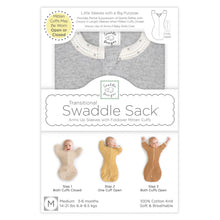 SwaddleDesigns - Transitional Swaddle Sack, Heathered Gray w Polka Dot Trim-Paris Pink & Cowboy Blue Baby Boutique