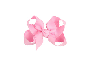 SCALLOPED EDGE BOW-Paris Pink & Cowboy Blue Baby Boutique