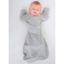 SwaddleDesigns - Transitional Swaddle Sack, Heathered Gray w Polka Dot Trim-Paris Pink & Cowboy Blue Baby Boutique