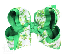 Beyond Creations, LLC - ST. PATRICK'S LUCKY BOWS-Paris Pink & Cowboy Blue Baby Boutique